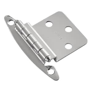 3/8 in. Chrome Inset Surface Face Frame Free Swinging Hinge (2-Pack)