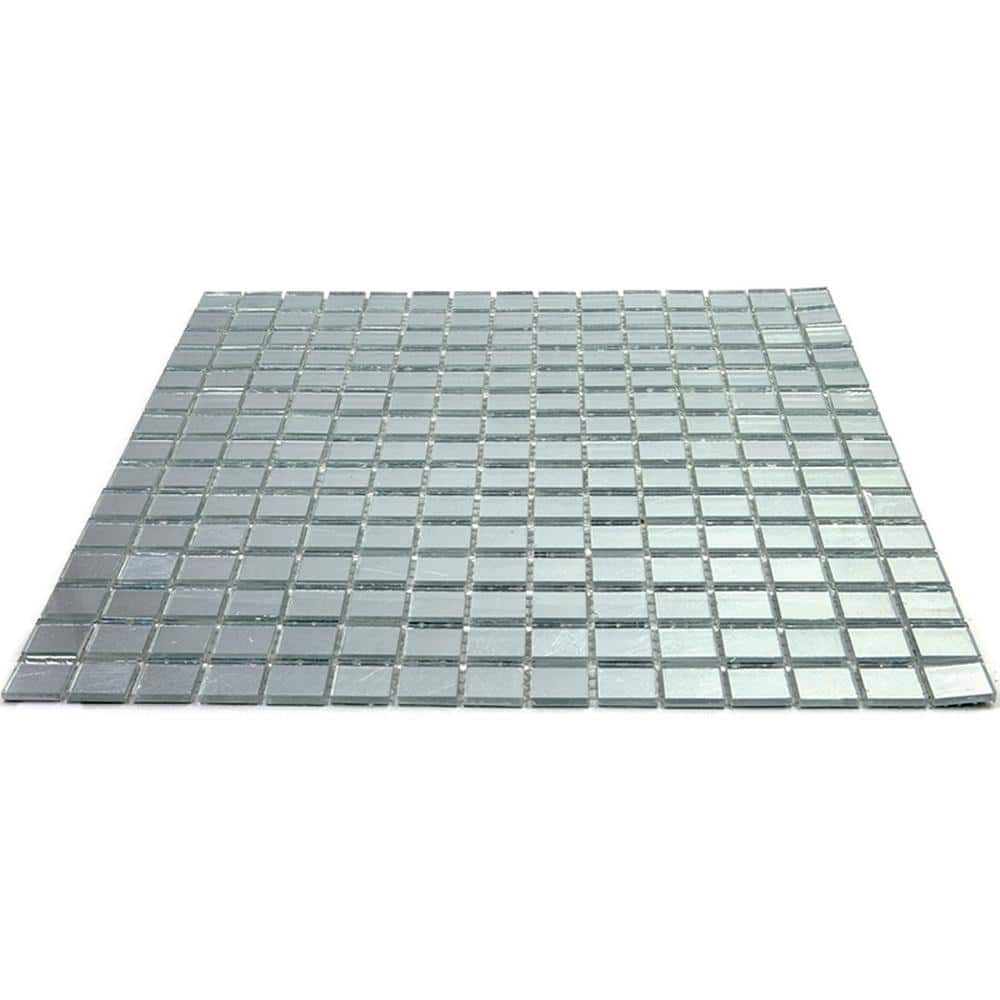 Altin 12" x 12" Silver Glass Mosaic Wall and Floor Tile
