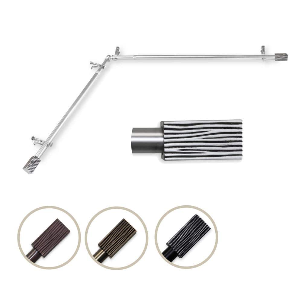 "Alder Corner Window Single Curtain Rod 13/16 inch dia. 66-120"" - Satin Nickel" price history on PriceWatchPro