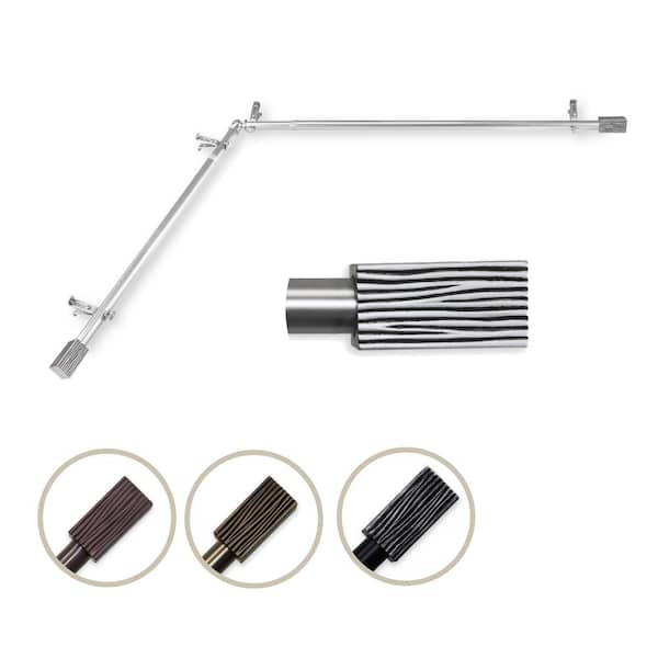 Rod Desyne Alder Corner Window Single Curtain Rod 13/16 inch dia. 120-170" - Satin Nickel
