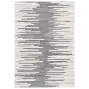 Tulum Dark Gray/Ivory 8 ft. x 10 ft. Abstract Area Rug