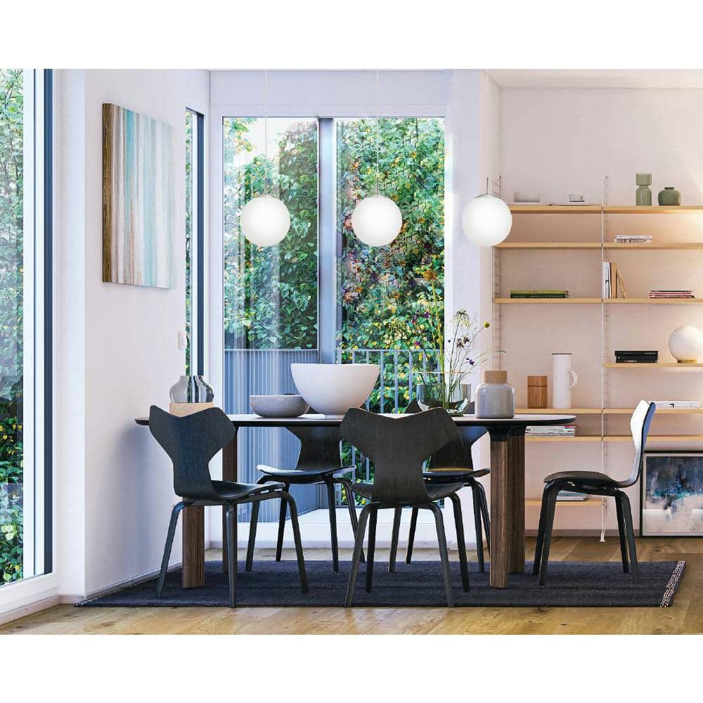Matte Nickel Frosted Glass Globe Pendant Light