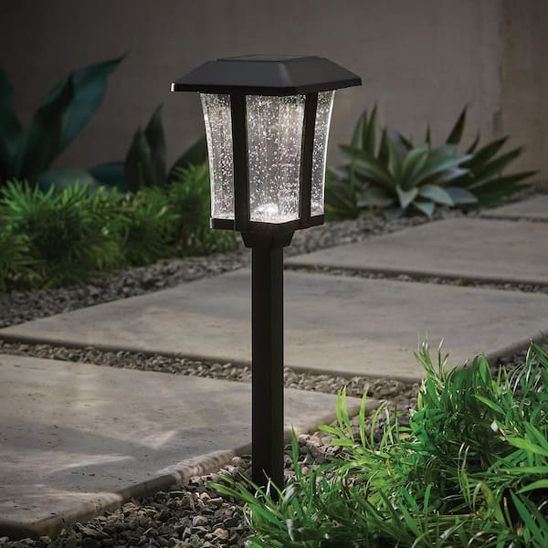 Hampton Bay Callaway Black Solar Integrated LED Weather Resistant Path Light