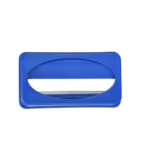 Blue Swing Recycling Bin Lid for 23 Gal. Slim Trash Can (2-Pack)