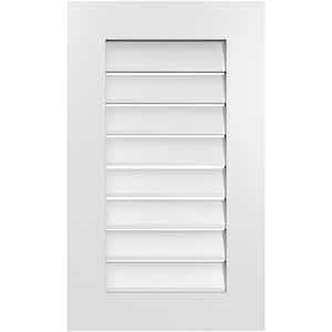 18 in. x 30 in. Rectangular White PVC Paintable Gable Louver Vent Functional