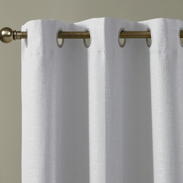 Paloma White 38 in. W x 95 in. L Grommet 100% Blackout Curtain (Single Panel)