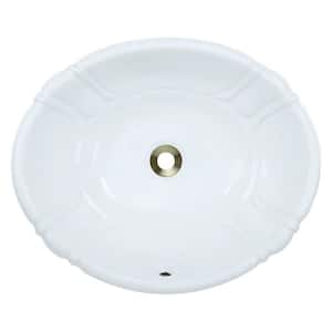 Dual-Mount Porcelain Drop-in Bathroom Sink in White
