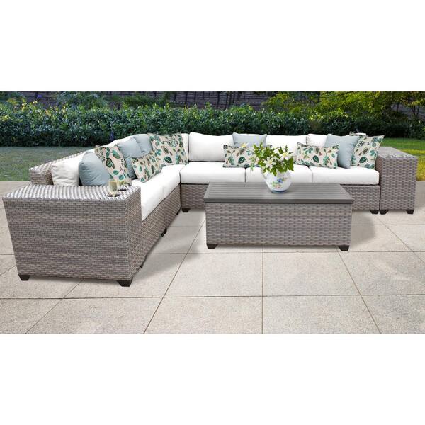 TK CLASSICS Florence 9Piece Wicker Outdoor Sectional Seating Group