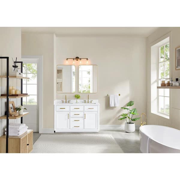 Altair Gavino 54 in. W x 22 in. D x 34 in. H Bath Vanity in White
