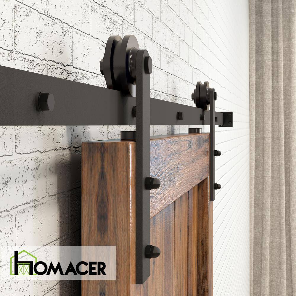 108-inch Black Rustic Sliding Barn Door Hardware Kit