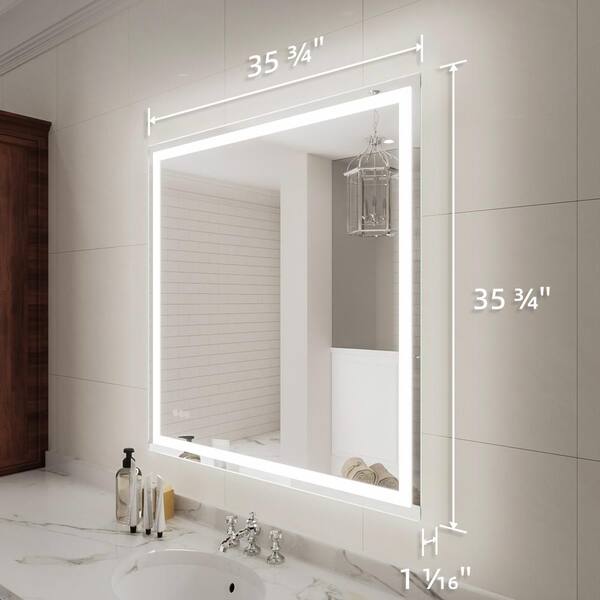 ABC部屋 niveal Lumos 36 in. W x 36 in. H Rectangular Frameless LED