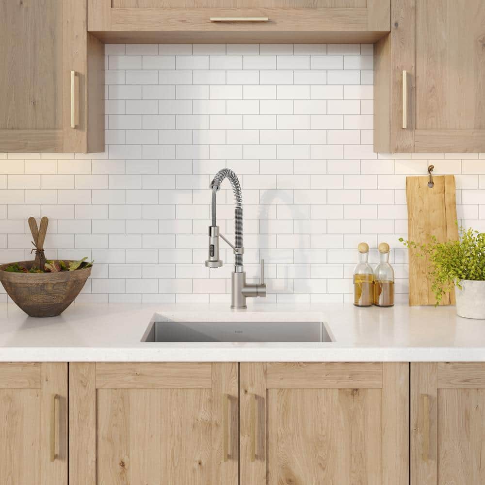 23" Matte Black Stainless Steel Undermount Kitchen Sink with Faucet