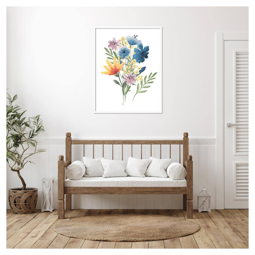 Hartworks Flower Burst I 33"x41" White Framed Graphic Art Print