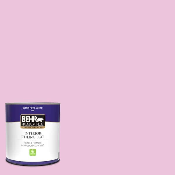 BEHR PREMIUM PLUS 1 qt. #680A-2 Sugar Sweet Ceiling Flat Interior Paint