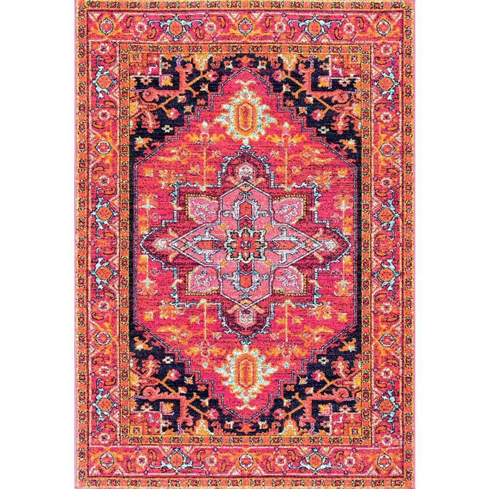 Vonda Pink Persian Medallion 5' x 7' Synthetic Rug