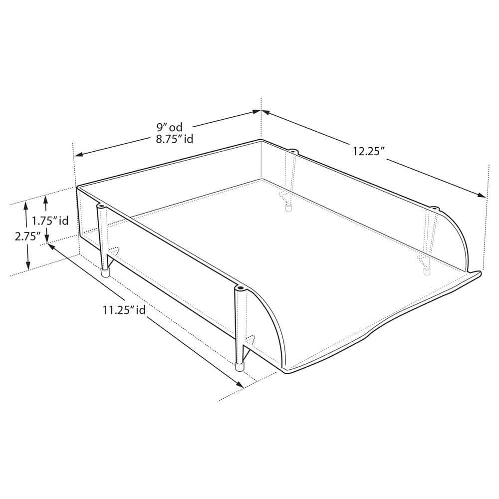 Clear Stackable Letter Tray Desk Organizer, 4-Pack