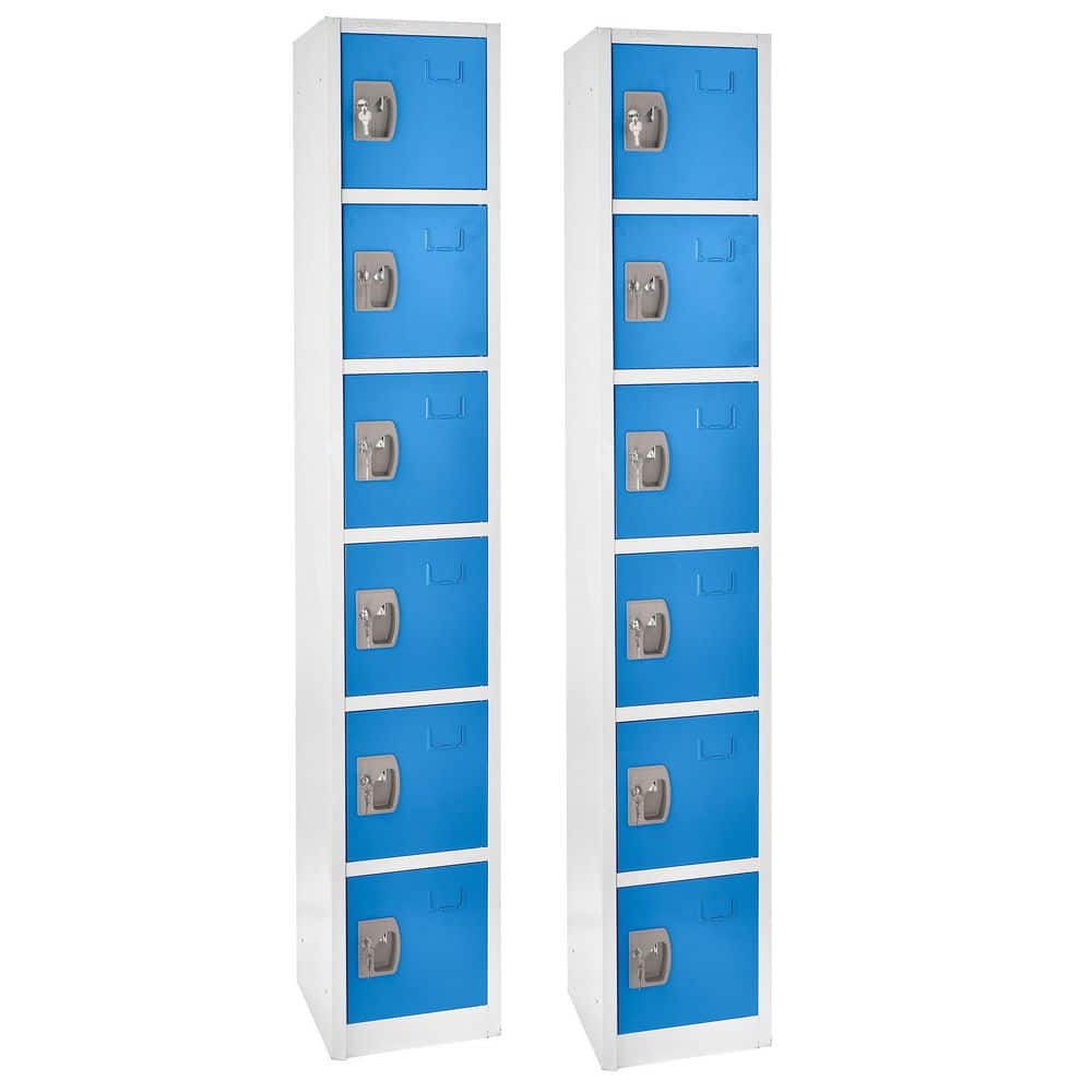629-Series 72 in. H 6-Tier Steel Key Lock 6-Shelf Storage Locker Free Stand