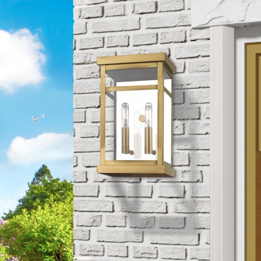 Antique Brass Rectangle Outdoor Sconce Light