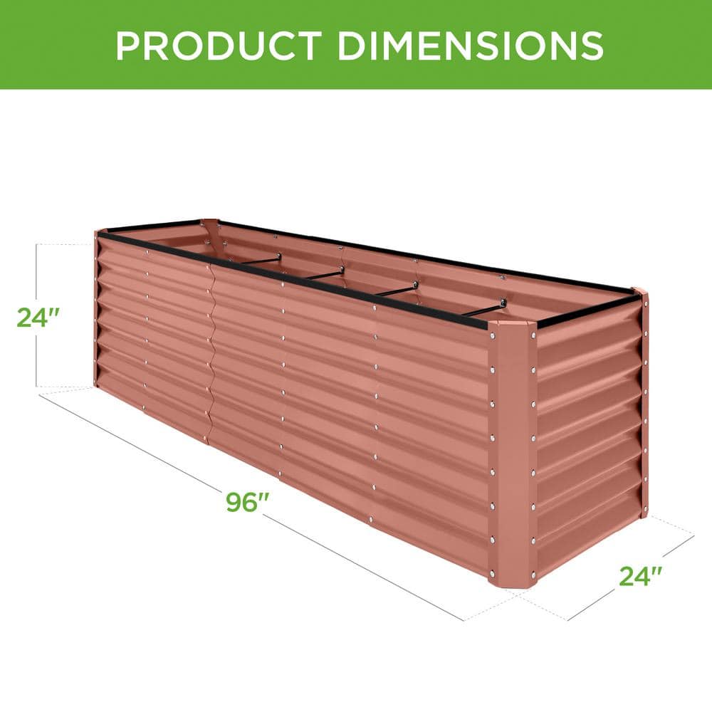 Terracotta Rectangular Steel Raised Garden Bed Planter Box