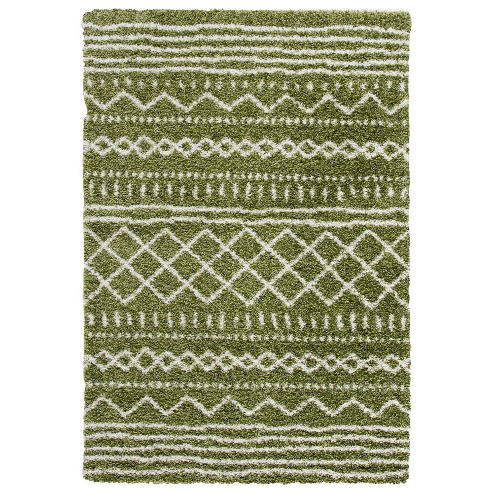 Arizona Shag 3 ft. x 5 ft. Green/Ivory Geometric Lodge Area Rug price history on PriceWatchPro