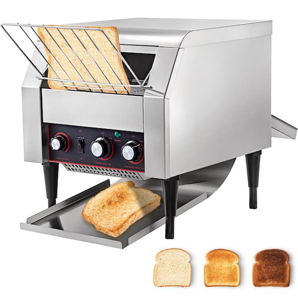 VEVOR 2640-Watt 450-Slices/Hour Countertop Electric Stainless Steel Heavy Duty Restaurant Toaster Commercial Conveyor Toaster
