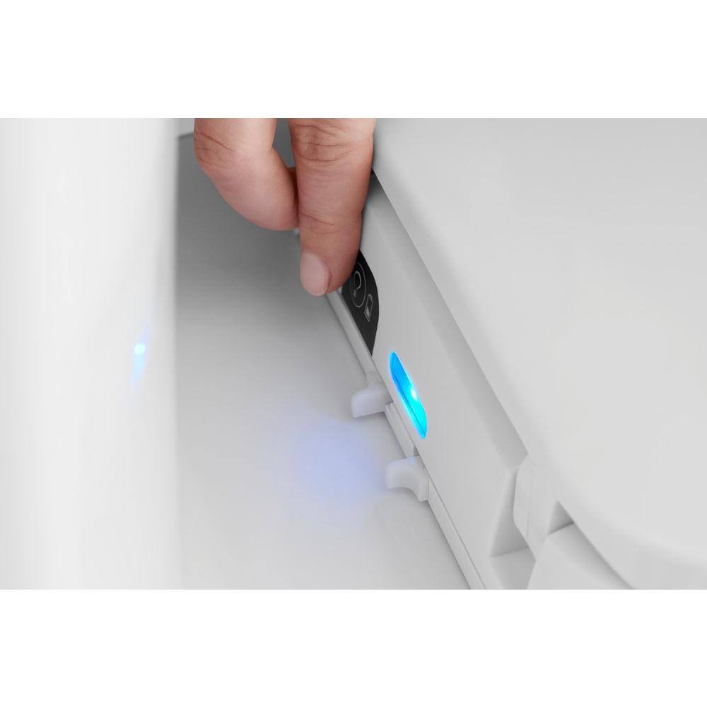 White Elongated Toilet Seat with LED Nightlight and Deodorizer