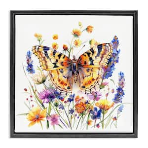 flowerlower320design Brown Feather Stupell Industries Garden Flowers & Butterfly by LSR Design