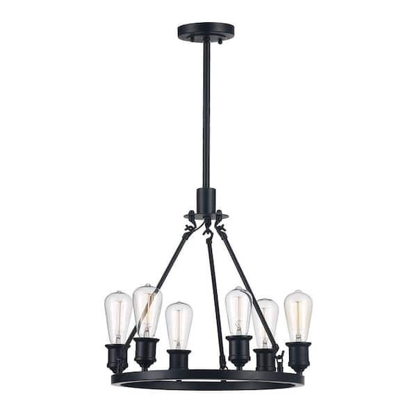 Monteaux Lighting Monteaux 6-Light Black Chandelier