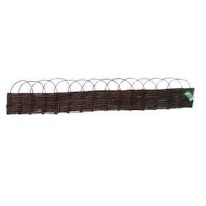 72 in. L 48 in. W 8 in. H Brown Arch Top Woven Willow Wood Raised Garden Bed