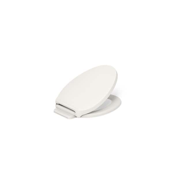 KOHLER Drift ReadyLatch Elongated Quiet-Close Front Toilet Seat in Biscuit
