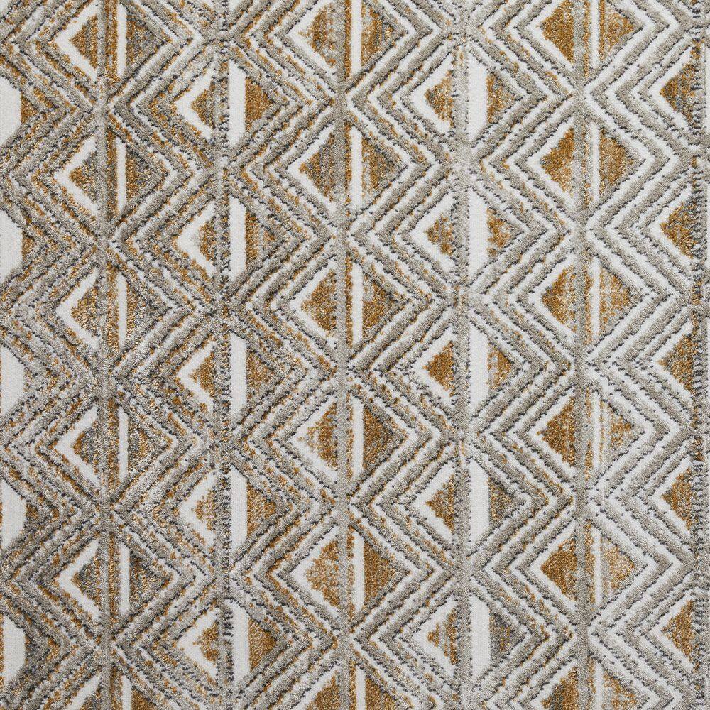 Beige and Yellow Geometric 2' x 3' Synthetic Area Rug
