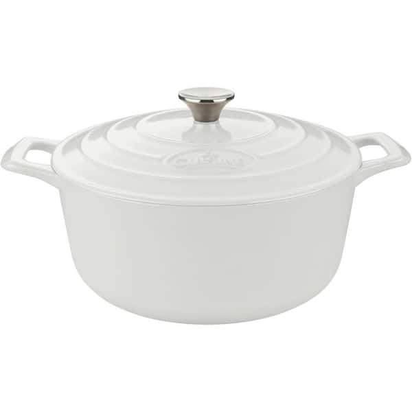 La Cuisine Pro 5 Qt. Cast Iron Round Casserole with White Enamel