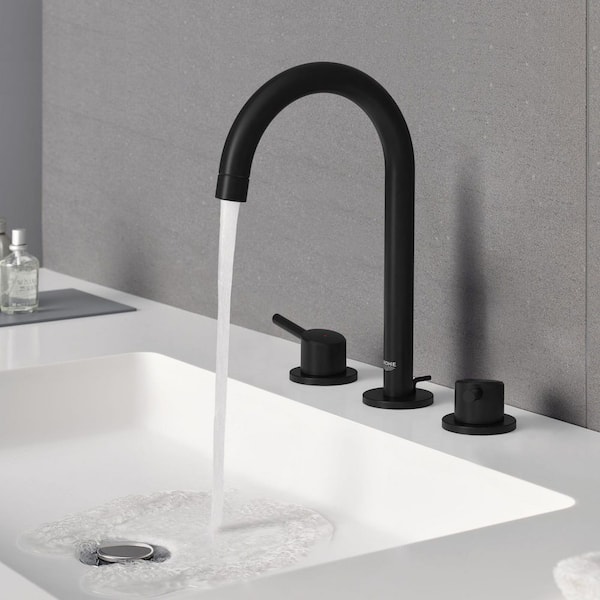 Concetto 8 in. Widespread 2-Handle High-Arc Bathroom Faucet in Matte Black