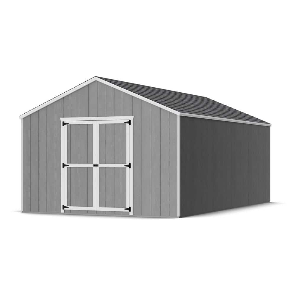 12' x 20' Gray Wooden Gable Storage Shed Kit with Floor