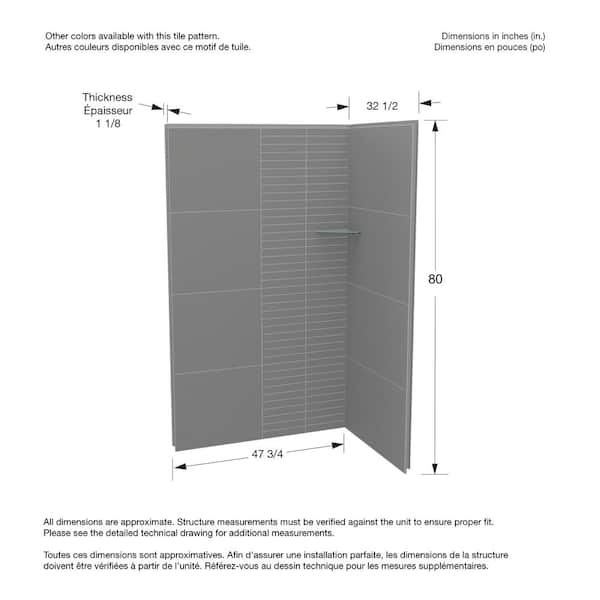MAAX Utile 48 in. W x 32 in. D x 80 in. H Composite Direct-to-Stud