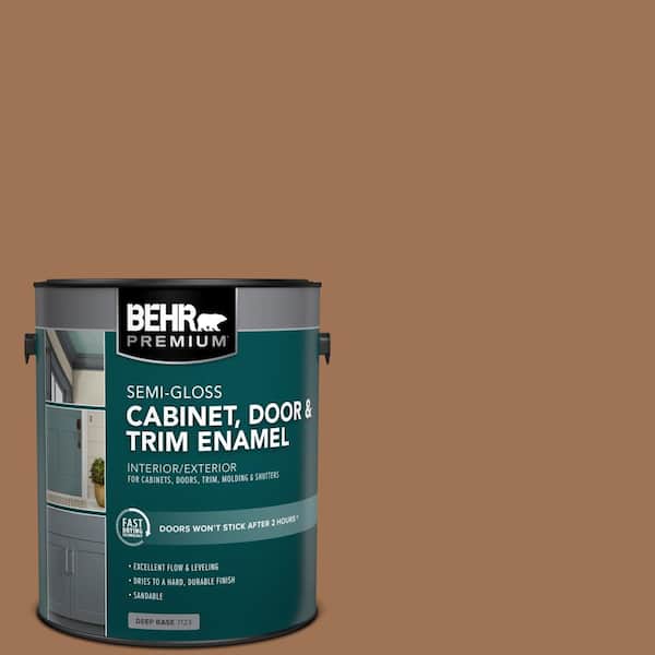 BEHR PREMIUM 1 gal. #S240-6 Ranch Brown Semi-Gloss Enamel Interior/Exterior Cabinet, Door & Trim Paint
