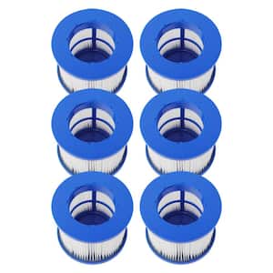 Water Filter Cartridge for Inflatable Hot tub Spa - Blue - Lot of 6