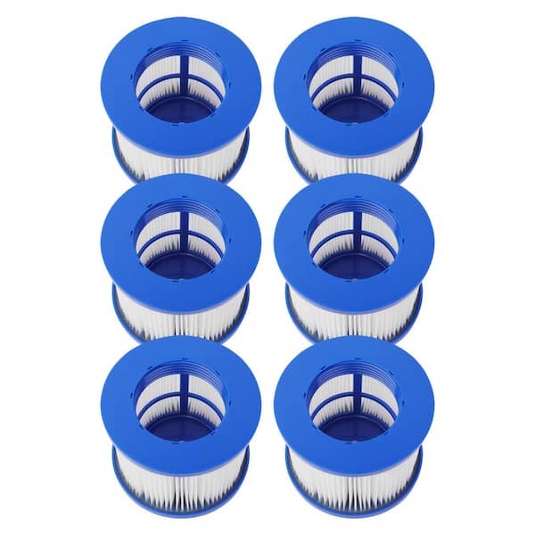 ALEKO Water Filter Cartridge for Inflatable Hot tub Spa - Blue - Lot of 6