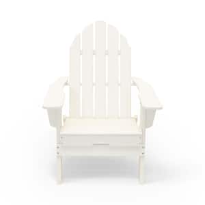 Balboa White Folding Patio Plastic Adirondack Chair (2-Pack)