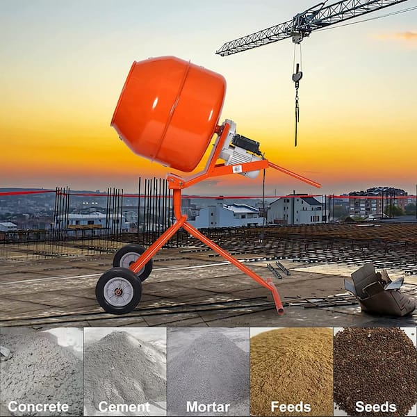 5.0 cu. ft. Portable Concrete Mixer Electric Cement Mixer ETL Certificated Copper Motor