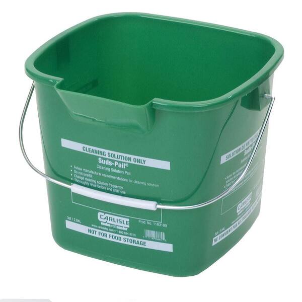 Carlisle 3 qt. Green Suds-Pail for Cleaning Solutions (12-Case)