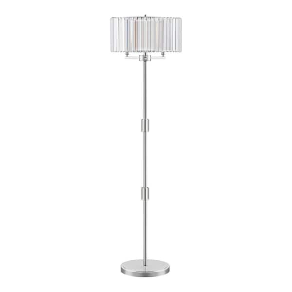 Hampton Bay Atherton 60 in. Chrome Floor Lamp with Crystal Shade