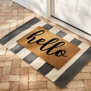 Coir's Tough Bristles Get Dirt Out and Keeps Your House Clean Welcome Mats for Front Door Coco Mats 'N More Black Blooming Hearts Bordered Personalized Coco Doormat 18 x 30 with Vinyl Backing 