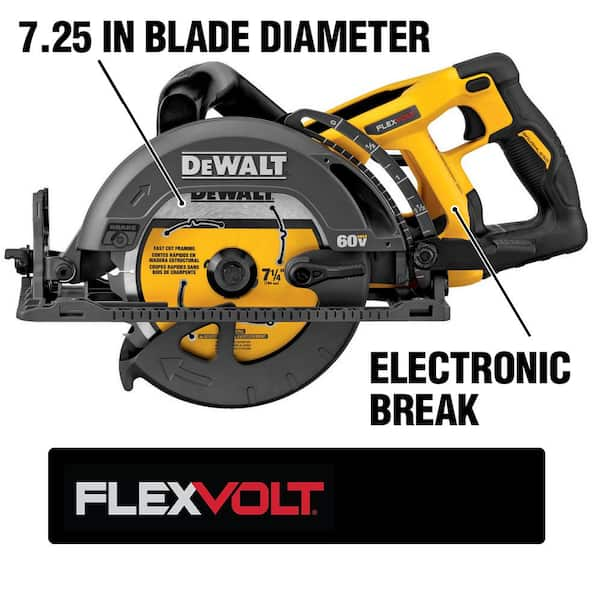 FLEXVOLT 60V MAX Cordless Brushless 7-1/4 in. Wormdrive Style Circular Saw (Tool Only)