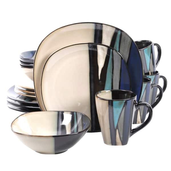 GIBSON elite Athlea 16-Piece Casual Assorted Colors Stoneware Dinnerware Set (Service for 4)