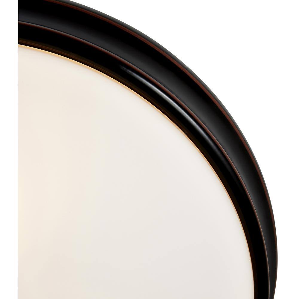Oil Rubbed Bronze 14'' Flush Mount Ceiling Light with Opal Glass Shade
