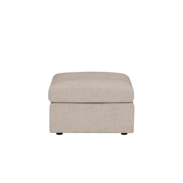 Thorton 32 in. Performance Fabric Ottoman in Wheat Beige