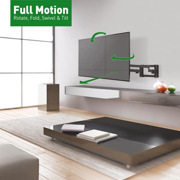 4 Movement Extra Long Dual Arm Flat, Tv Wall Mount Extendable Arm