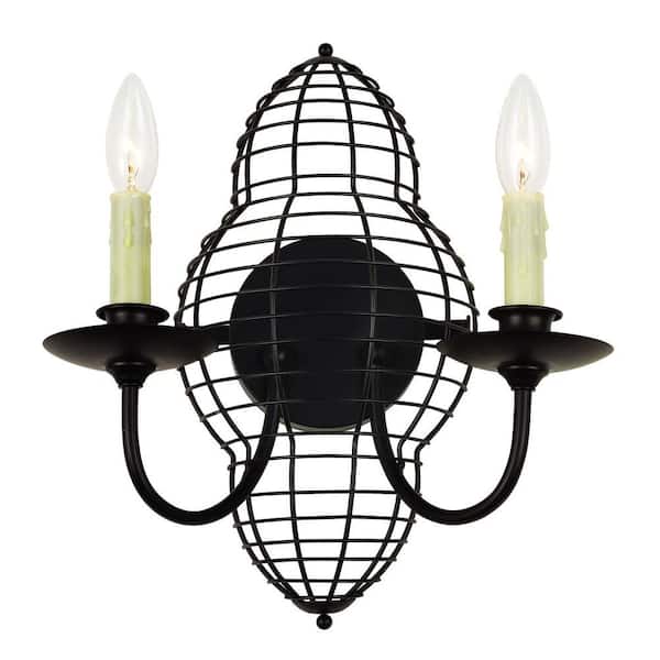Unbranded 2-Light Black Moroccan Wall Sconce