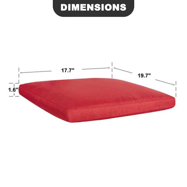 Nuu Garden Patio Red 2-Piece Square Outdoor Seat Cushion Chair Pad